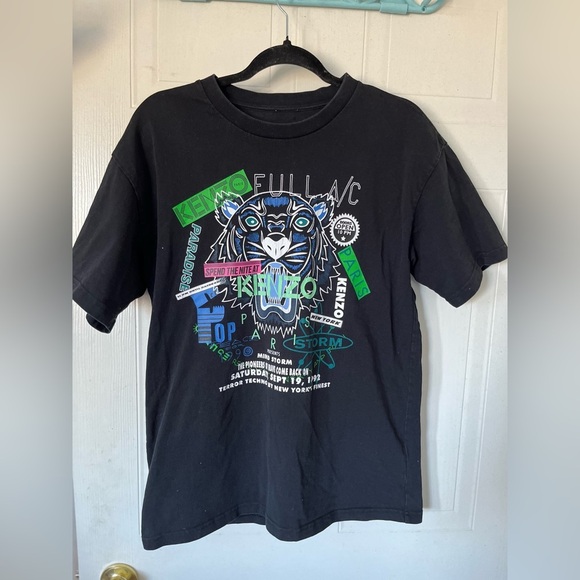 Kenzo Tiger Flyer-print Cotton JERSEY T-SHIRT IN 99 BLACK - Picture 1 of 13